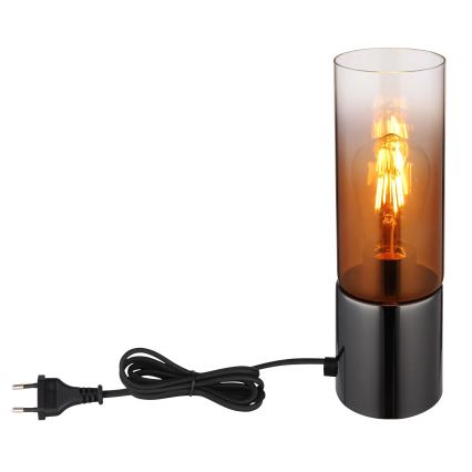 Globo - Сензорна настолна лампа 1xE27/25W/230V Ø 9 см черен/меден