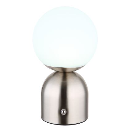 Globo - LED Димируема сензорна настолна лампа LED/2,5W/3,7V 2700K/4000K/6500K 1800 mAh USB матов хром