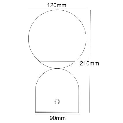 Globo - LED Димируема сензорна настолна лампа LED/2,5W/3,7V 2700/4000/65000K 1800 mAh USB черен