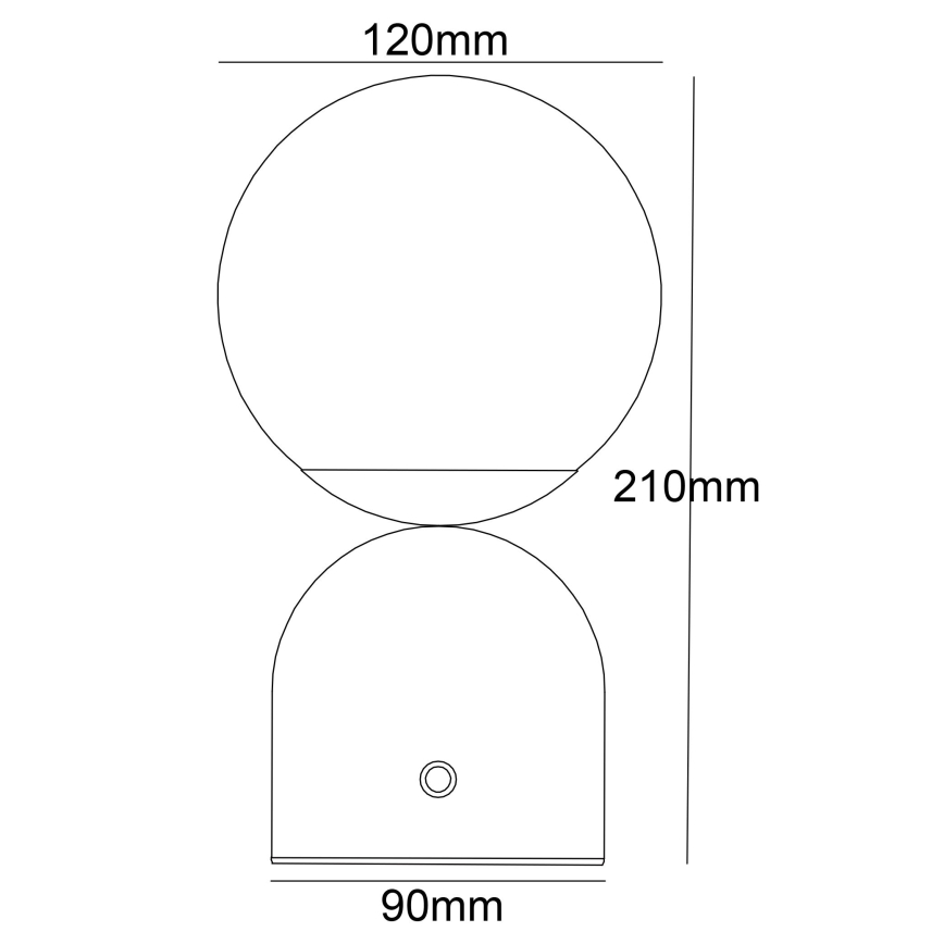 Globo - LED Димируема сензорна настолна лампа LED/2,5W/3,7V 2700/4000/65000K 1800 mAh USB черен