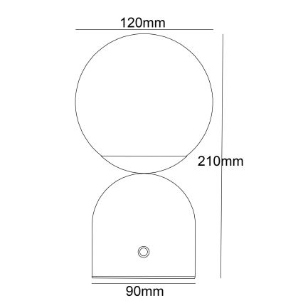 Globo - LED Димируема сензорна настолна лампа LED/2,5W/3,7V 2700/4000/6500K 1800 mAh USB бял