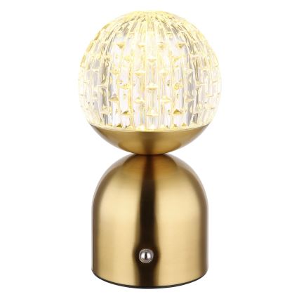 Globo - LED Димируема сензорна настолна лампа LED/2,5W/3,7V 2700/4000/6500K 1800 mAh USB месинг