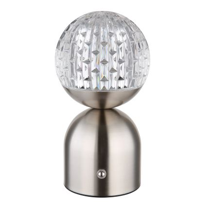 Globo - LED Димируема сензорна настолна лампа LED/2,5W/3,7V 2700/4000/6500K 1800 mAh USB матов хром