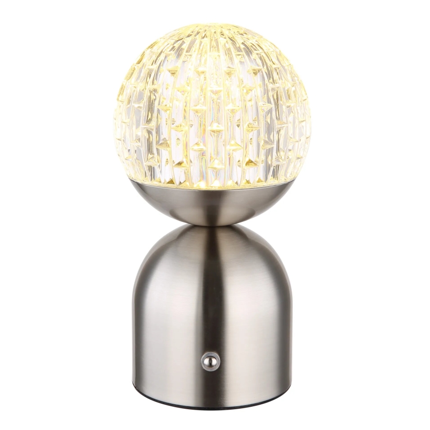 Globo - LED Димируема сензорна настолна лампа LED/2,5W/3,7V 2700/4000/6500K 1800 mAh USB матов хром