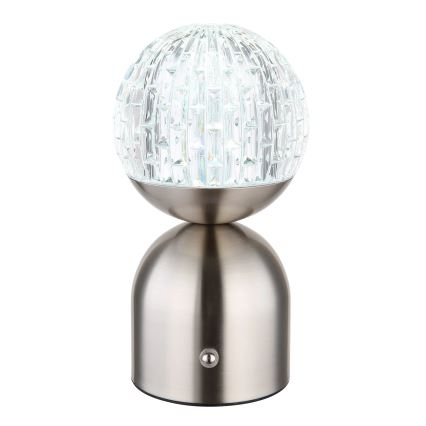 Globo - LED Димируема сензорна настолна лампа LED/2,5W/3,7V 2700/4000/6500K 1800 mAh USB матов хром