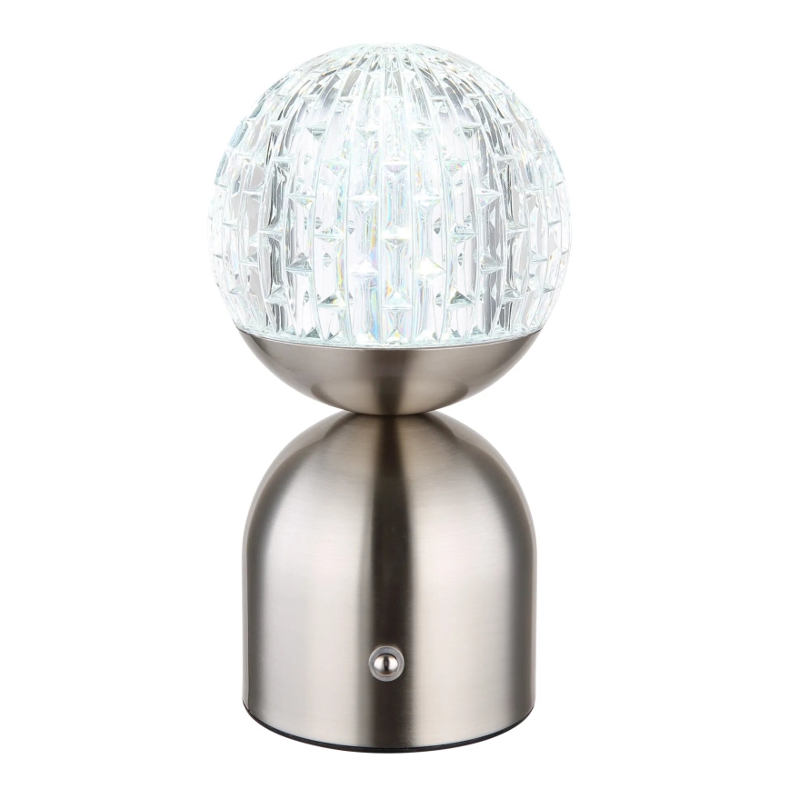 Globo - LED Димируема сензорна настолна лампа LED/2,5W/3,7V 2700/4000/6500K 1800 mAh USB матов хром