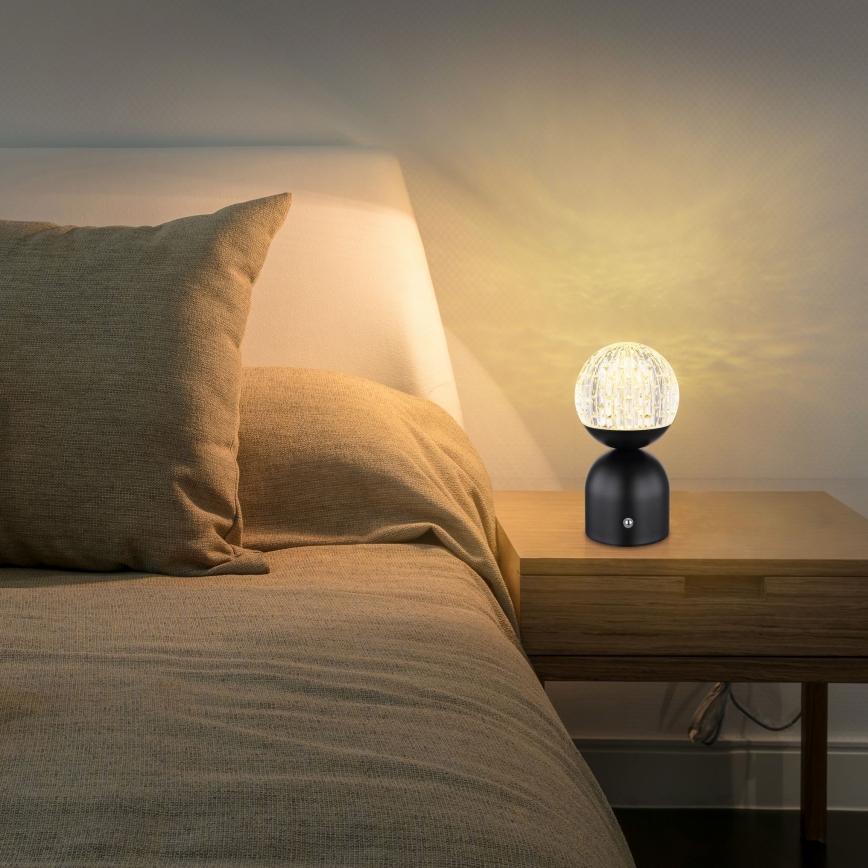 Globo - LED Димируема сензорна настолна лампа LED/2,5W/3,7V 2700/4000/6500K 1800 mAh USB черен