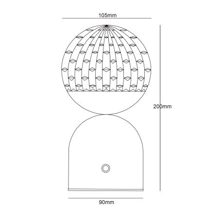 Globo - LED Димируема сензорна настолна лампа LED/2,5W/3,7V 2700/4000/6500K 1800 mAh USB черен
