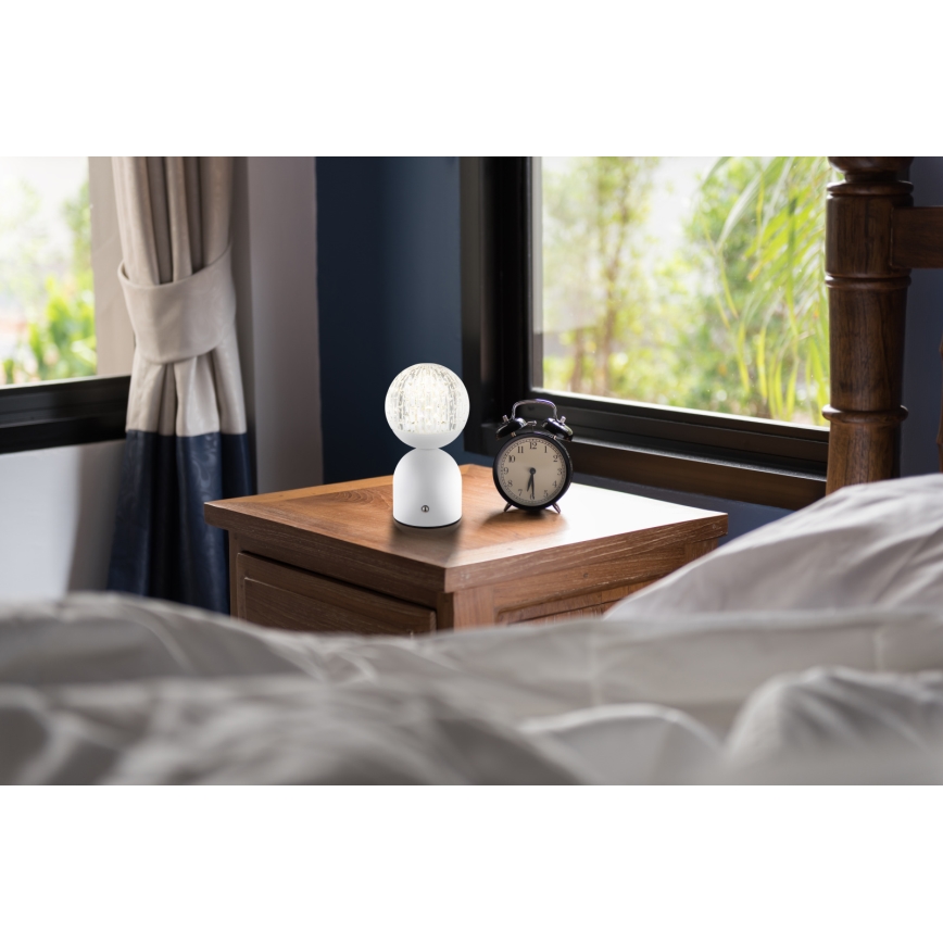Globo - LED Димируема сензорна настолна лампа LED/2,5W/3,7V 2700/4000/65000K 1800 mAh USB бял