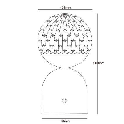 Globo - LED Димируема сензорна настолна лампа LED/2,5W/3,7V 2700/4000/65000K 1800 mAh USB бял
