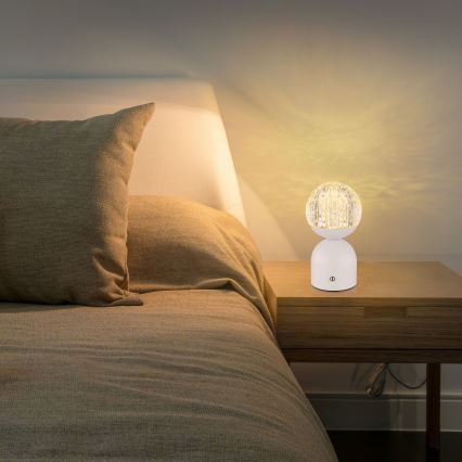Globo - LED регулируема настолна лампа с докосване LED/2,5W/3,7V 2700/4000/6500K 1800 mAh USB бяла
