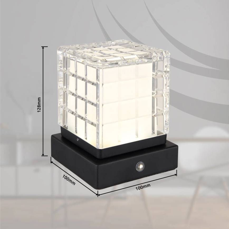 Globo - LED Димируема сензорна настолна лампа LED/2,5W/3,7V 2700K/4000K/6500K 1800 mAh USB черен