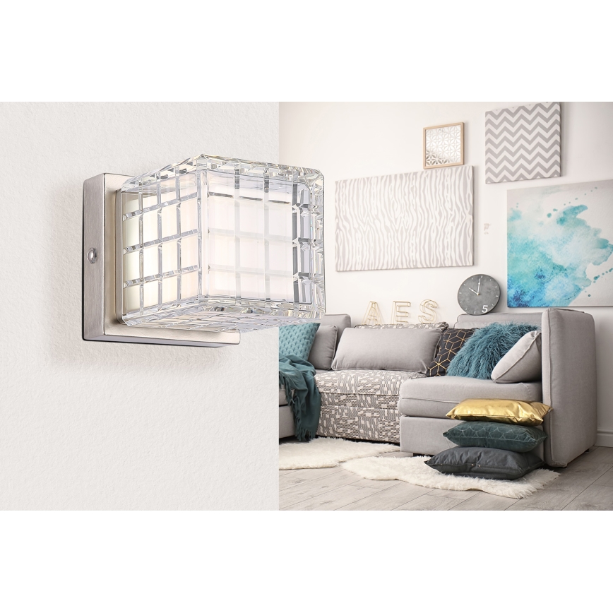 Globo - LED Димируема сензорна настолна лампа LED/2,5W/3,7V 2700K/4000K/6500K 1800 mAh USB матов хром