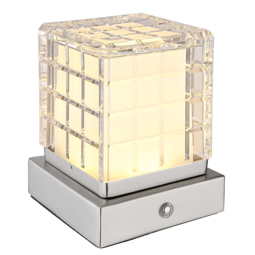 Globo - LED Димируема сензорна настолна лампа LED/2,5W/3,7V 2700K/4000K/6500K 1800 mAh USB матов хром