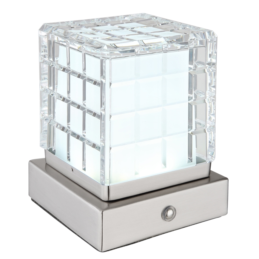 Globo - LED Димируема сензорна настолна лампа LED/2,5W/3,7V 2700K/4000K/6500K 1800 mAh USB матов хром