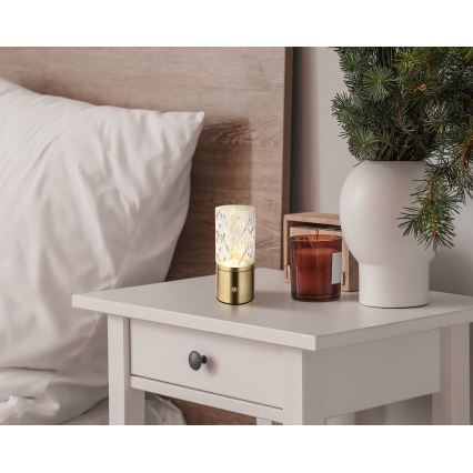Globo - LED Димируема сензорна настолна лампа LED/2,5W/3,7V 2700K/4000K/6500K 1800 mAh USB златист