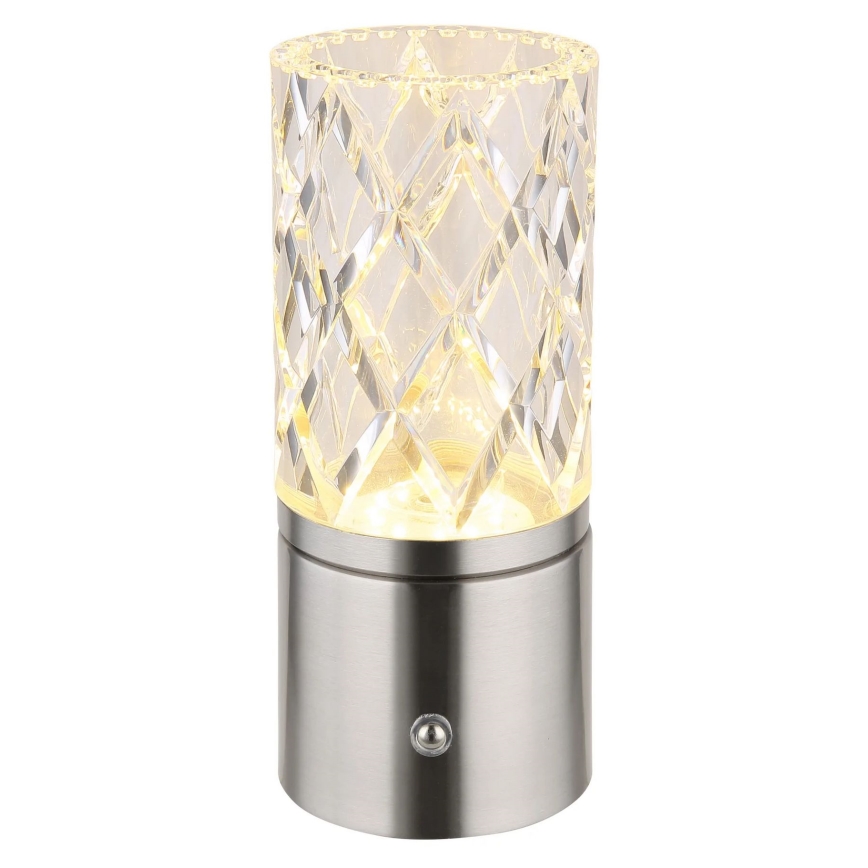 Globo - LED Димируема сензорна настолна лампа LED/2,5W/3,7V 2700K/4000K/6500K 1800 mAh USB матов хром