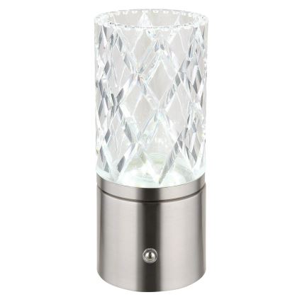 Globo - LED Димируема сензорна настолна лампа LED/2,5W/3,7V 2700K/4000K/6500K 1800 mAh USB матов хром