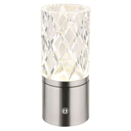 Globo - LED Димируема сензорна настолна лампа LED/2,5W/3,7V 2700K/4000K/6500K 1800 mAh USB матов хром