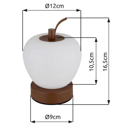 Globo - LED Димируема сензорна настолна лампа LED/2W/3,7V 2700K/4000K/6500K 1200 mAh USB кафяв