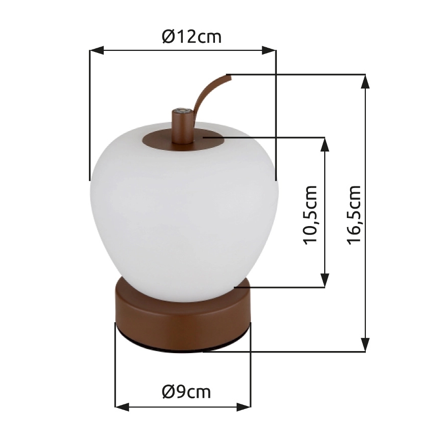 Globo - LED Димируема сензорна настолна лампа LED/2W/3,7V 2700K/4000K/6500K 1200 mAh USB кафяв