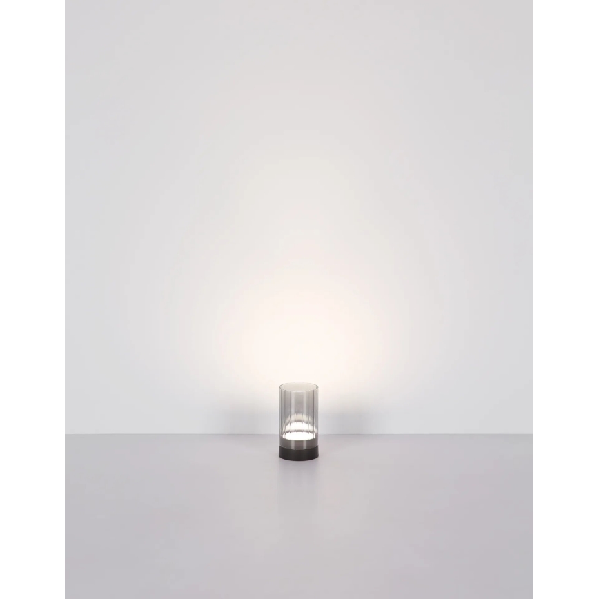 Globo - LED Екстериорна димируема акумулаторна сензорна настолна лампа LED/2W/3,7V 2700/4000/6500K 1200mAh IP44 сив