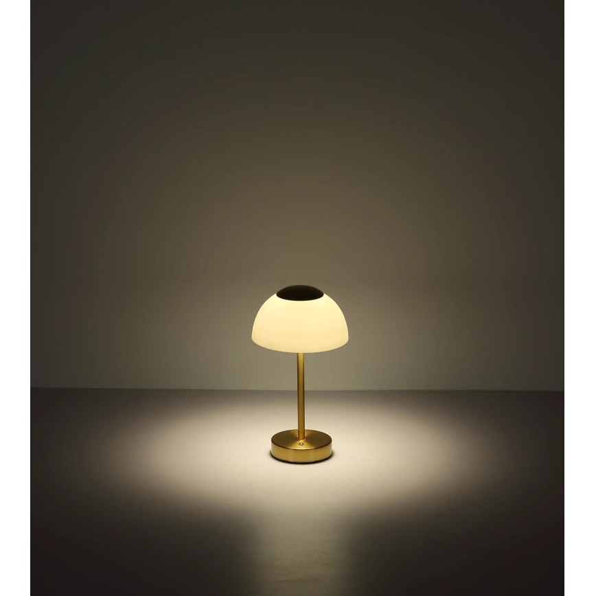 Globo - LED Димируема акумулаторна настолна лампа LED/2,5W/5V 1800mAh 2700K/4000K/6500K месинг