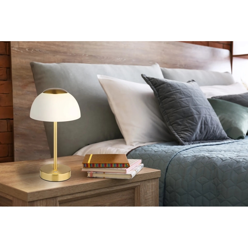 Globo - LED димируема презареждаема настолна лампа LED/2,5W/5V 1800 mAh 2700K/4000K/6500K месинг