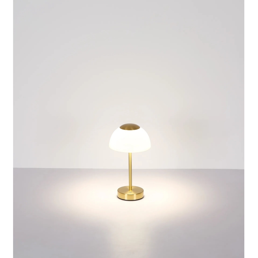 Globo - LED димируема презареждаема настолна лампа LED/2,5W/5V 1800 mAh 2700K/4000K/6500K месинг