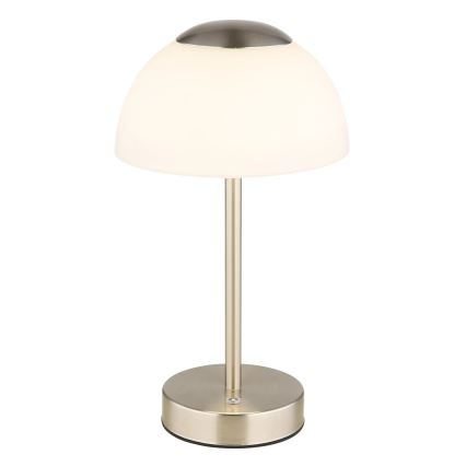 Globo - LED Димируема акумулаторна настолна лампа LED/2,5W/5V 1800mAh 2700K/4000K/6500K матов хром