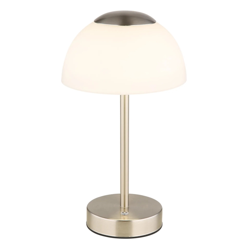 Globo - LED Димируема акумулаторна настолна лампа LED/2,5W/5V 1800mAh 2700K/4000K/6500K матов хром