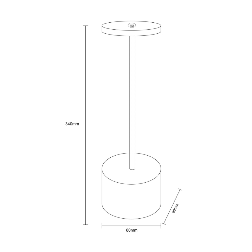 Globo - LED регулируема настолна лампа с докосване LED/1,2W/3,7V 2000K/3500K/7000K 1200 mAh USB черна
