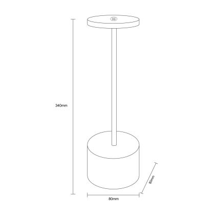 Globo - LED Димируема сензорна настолна лампа LED/1,2W/3,7V 2000K/3500K/7000K 1200 mAh USB матов хром