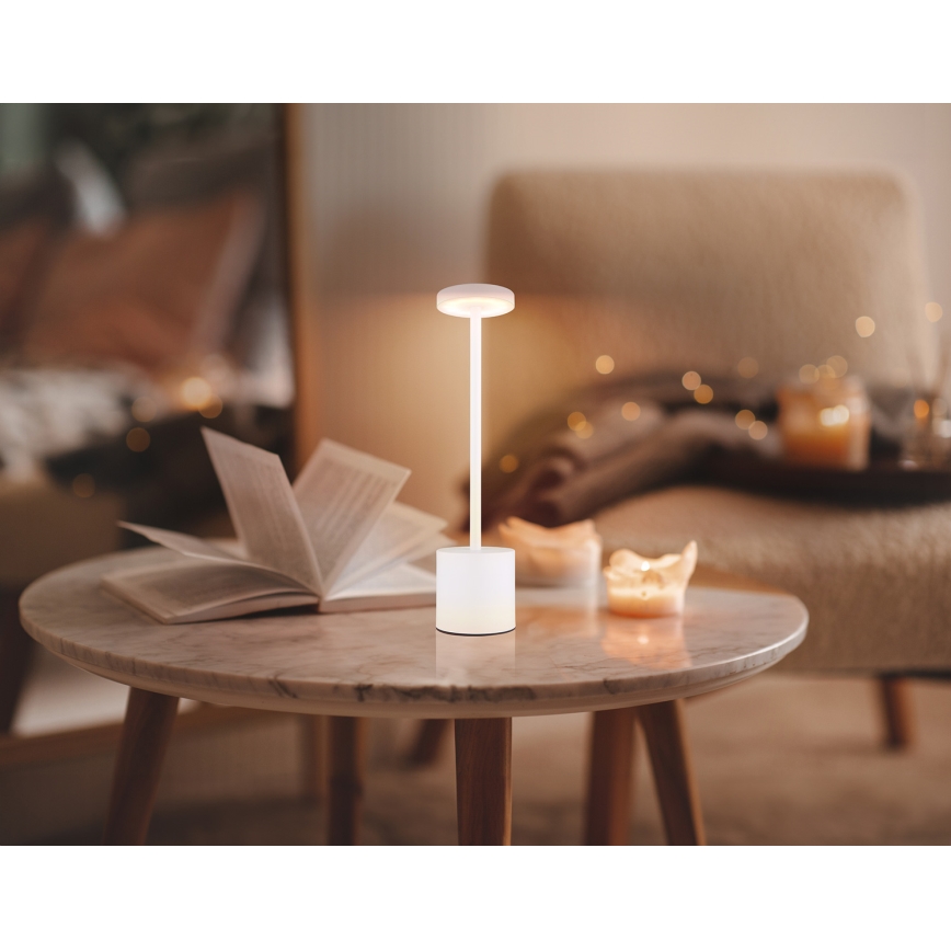 Globo - LED Димируема сензорна настолна лампа LED/1,2W/3,7V 2000K/3500K/7000K 1200 mAh USB бял