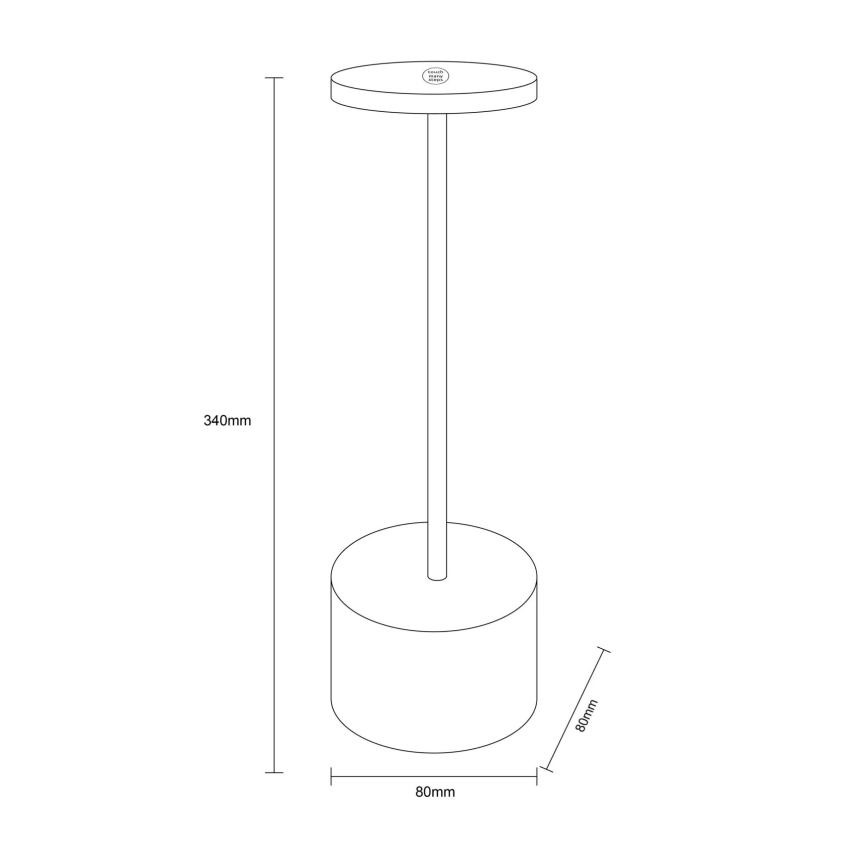 Globo - LED Димируема сензорна настолна лампа LED/1,2W/3,7V 2000K/3500K/7000K 1200 mAh USB бял
