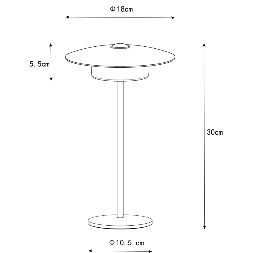 Globo - LED Екстериорна акумулаторна сензорна настолна лампа LED/3W/3,7V 1800/2700/3000K IP44 1800 mAh сив