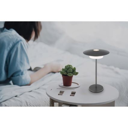 Globo - LED Външна презареждаща се настолна лампа с докосване LED/3W/3,7V 1800/2700/3000K IP44 1800 mAh сива