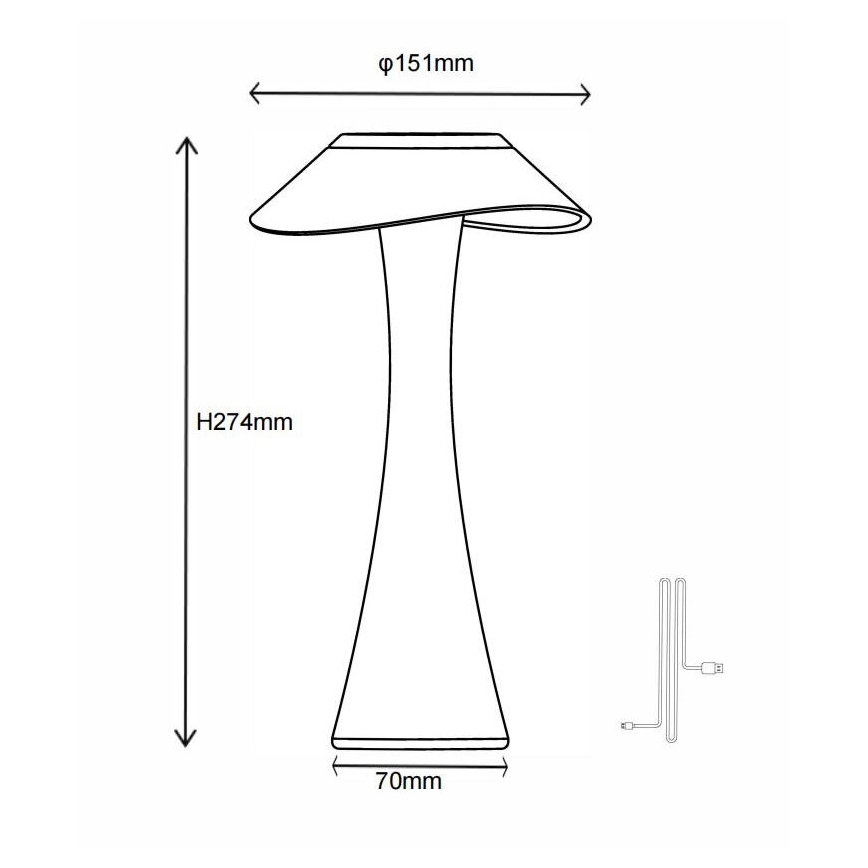Globo - LED Димируема акумулаторна настолна лампа LED/2,5W/3,7V 1200mAh 2700K/4500K/6500K бял