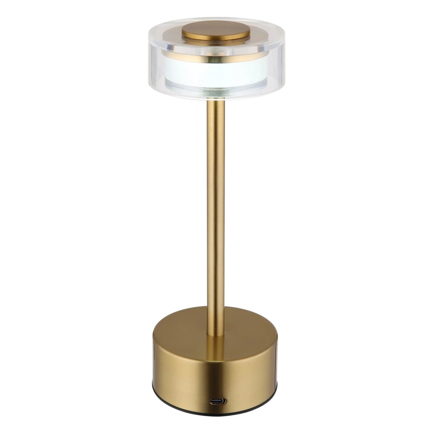 Globo - LED Димируема акумулаторна настолна сензорна лампа LED/2,5W/3,7V 2700/4000/6500K 1800mAh месинг