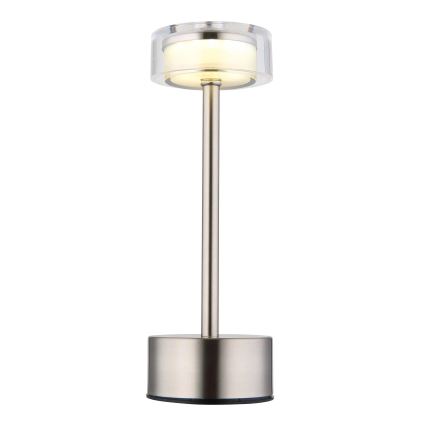 Globo - LED Димируема акумулаторна настолна сензорна лампа LED/2,5W/3,7V 2700/4000/6500K 1800mAh матов хром