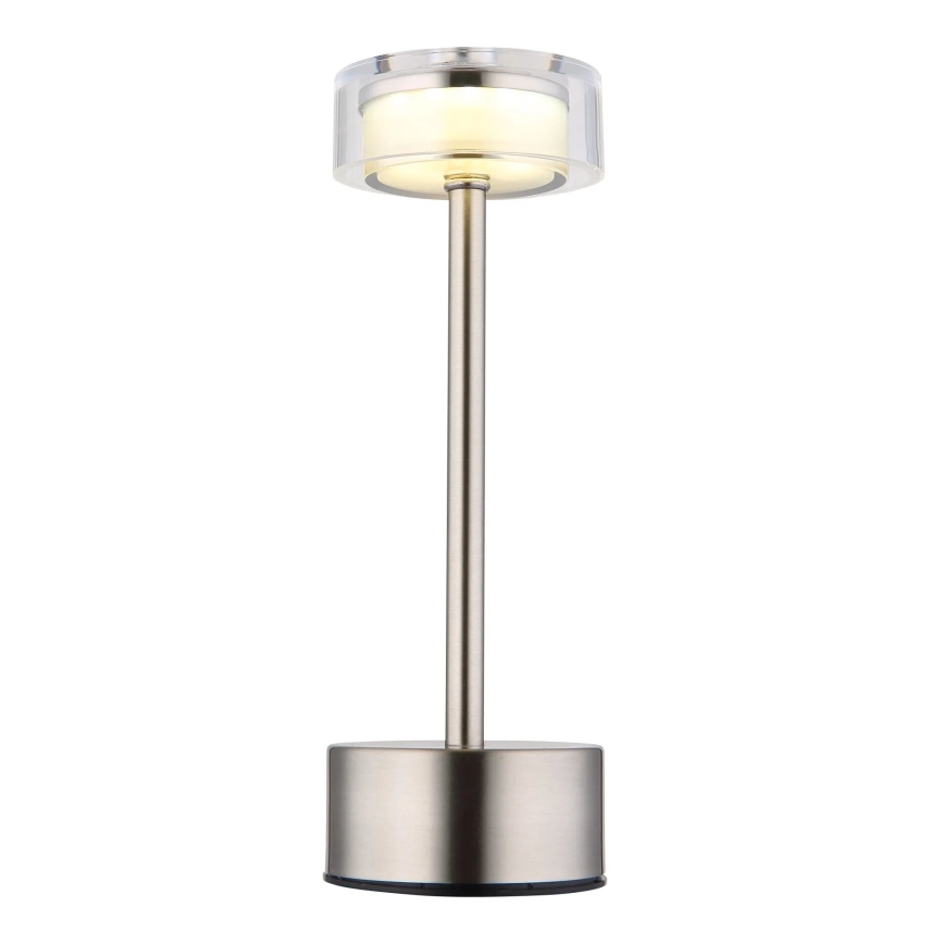 Globo - LED Димируема акумулаторна настолна сензорна лампа LED/2,5W/3,7V 2700/4000/6500K 1800mAh матов хром