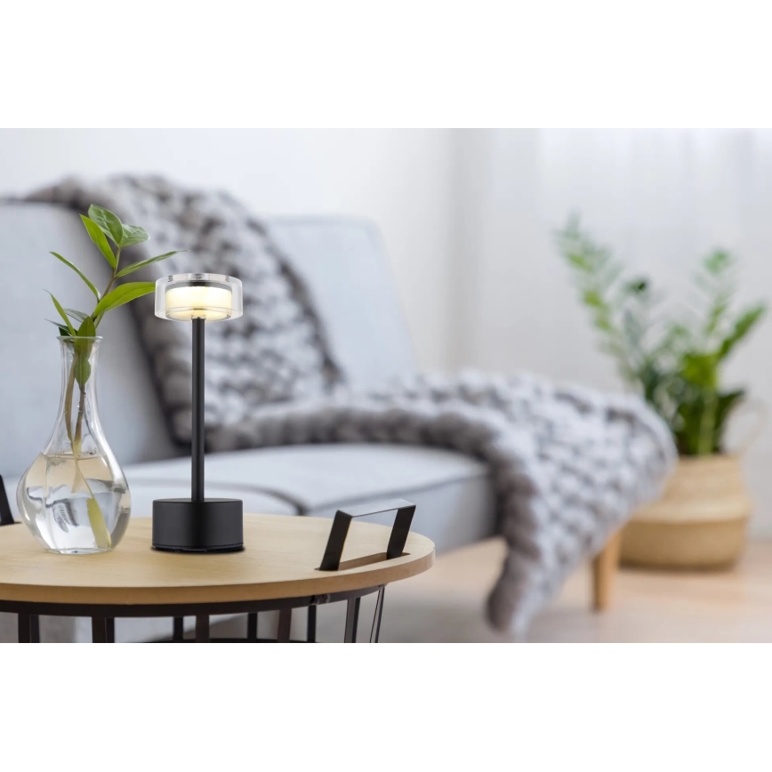 Globo - LED Димируема акумулаторна сензорна настолна лампа LED/2,5W/3,7V 2700/4000/6500K 1800mAh черен