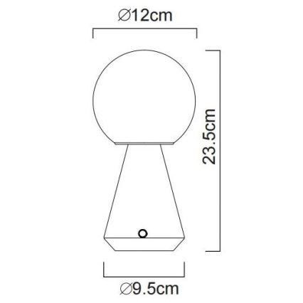 Globo - LED Димируема сензорна екстериорна настолна лампа LED/1,5W/5V 3000/4500/6500K 1800 mAh IP41 меден