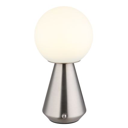 Globo - LED Димируема сензорна екстериорна настолна лампа LED/1,5W/5V 3000/4500/6500K 1800 mAh IP41 матов хром