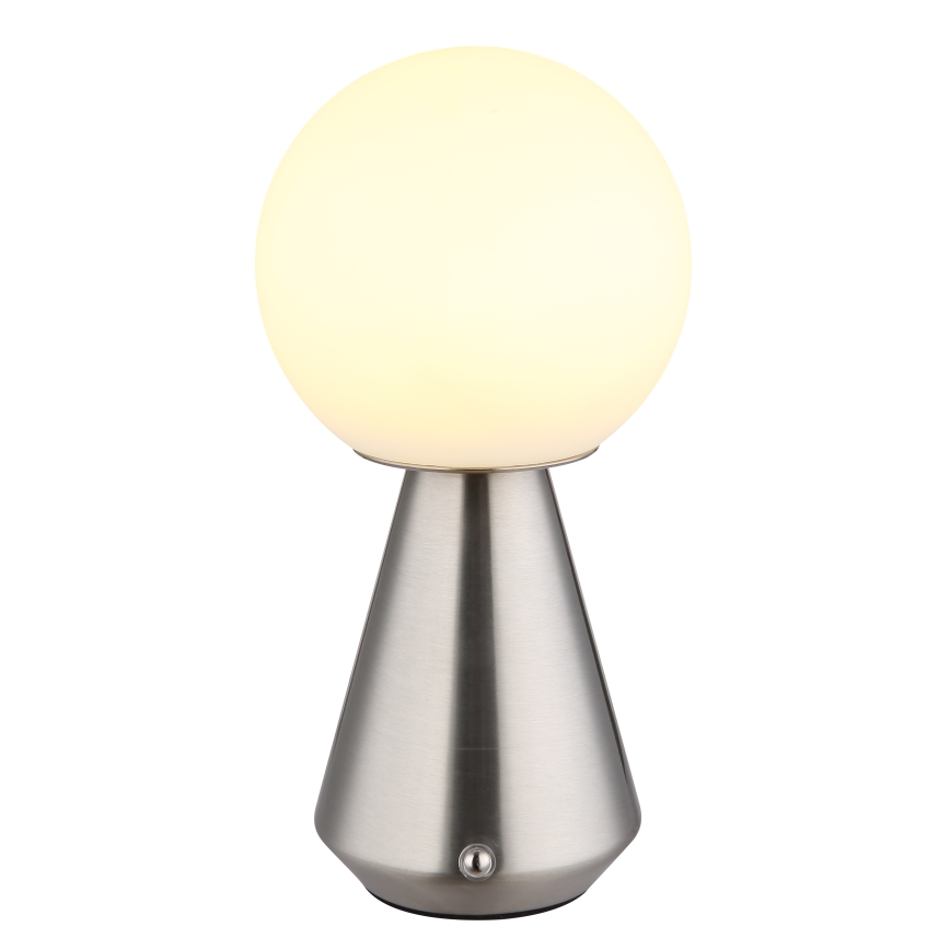 Globo - LED Димируема сензорна екстериорна настолна лампа LED/1,5W/5V 3000/4500/6500K 1800 mAh IP41 матов хром