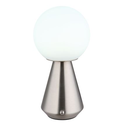 Globo - LED Димируема сензорна екстериорна настолна лампа LED/1,5W/5V 3000/4500/6500K 1800 mAh IP41 матов хром