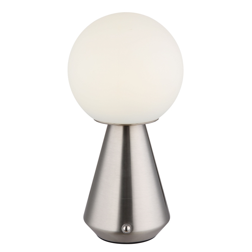 Globo - LED Димируема сензорна екстериорна настолна лампа LED/1,5W/5V 3000/4500/6500K 1800 mAh IP41 матов хром