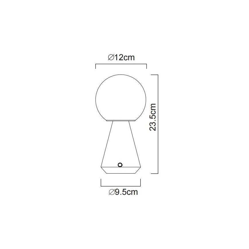 Globo - LED Димируема сензорна екстериорна настолна лампа LED/1,5W/5V 3000/4500/6500K 1800 mAh IP41 черен