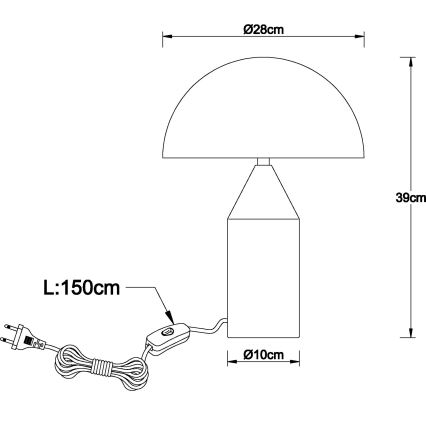 Globo - Настолна лампа 2xE27/40W/230V матов хром