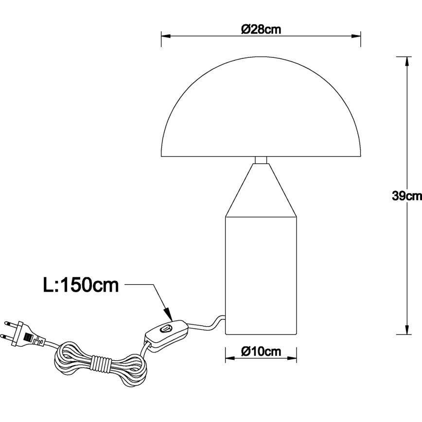 Globo - Настолна лампа 2xE27/40W/230V матов хром